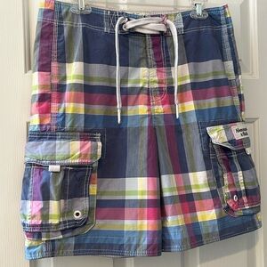 Abercrombie & Fitch classic madras plaid swim trunks